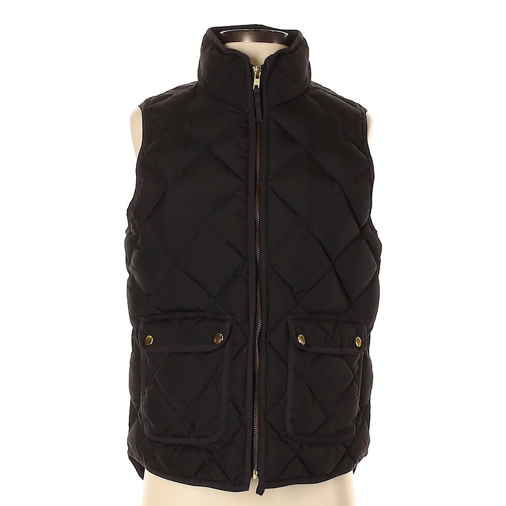 J Crew Puffer Vest in Black with Gold details (S)